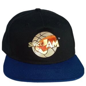 90s NEW Vintage Jordan Space Jam Black Emblem Raised 3D Snapback Hat Cap